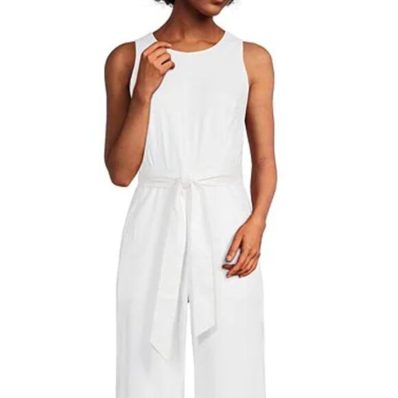 Antonio Melani Jumpsuit 12 White Sleeveless Wide Leg Crew Neck Adelaide - Picture 2 of 10